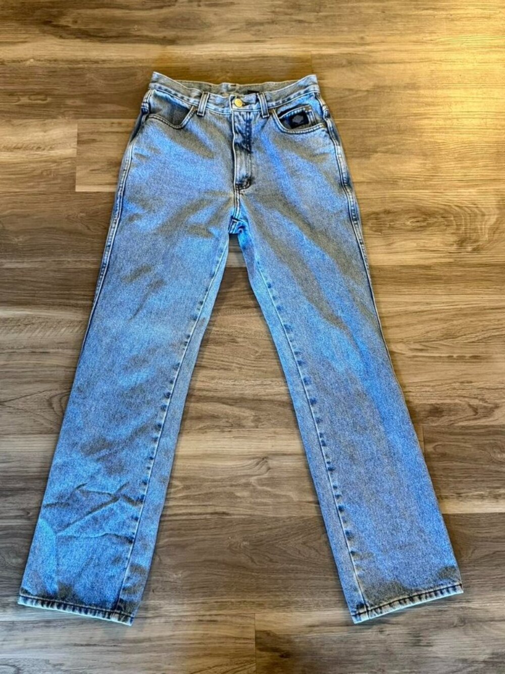 Light wash vintage 90's Harley Davidson denim boot cut jeans